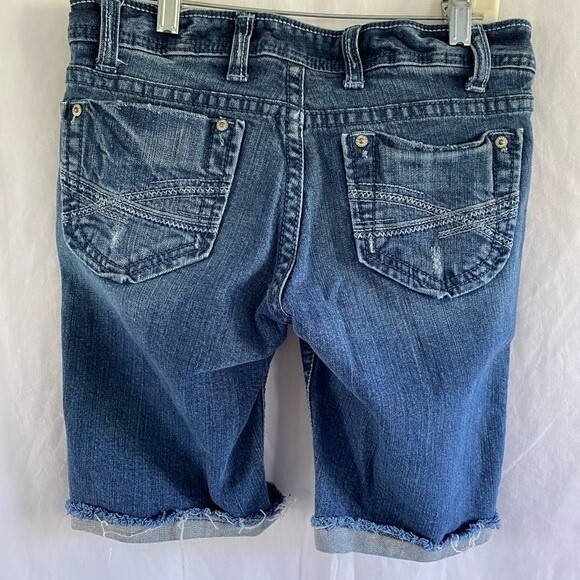 Ladies Teens Womens Aeropostale Bermuda Blue Jean shorts sz 1/2 - Picture 8 of 8
